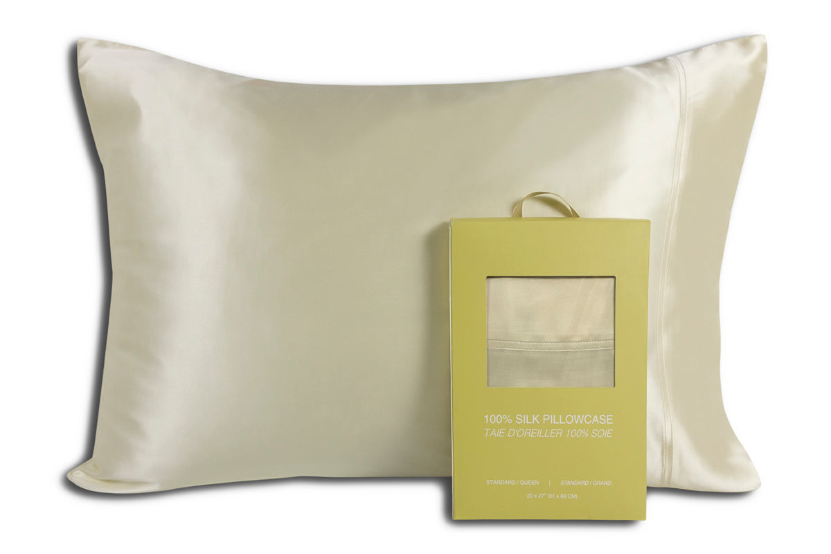 FAIRMILE SILK Ivory Pillowcase Queen Size 20x30" (no insert included)