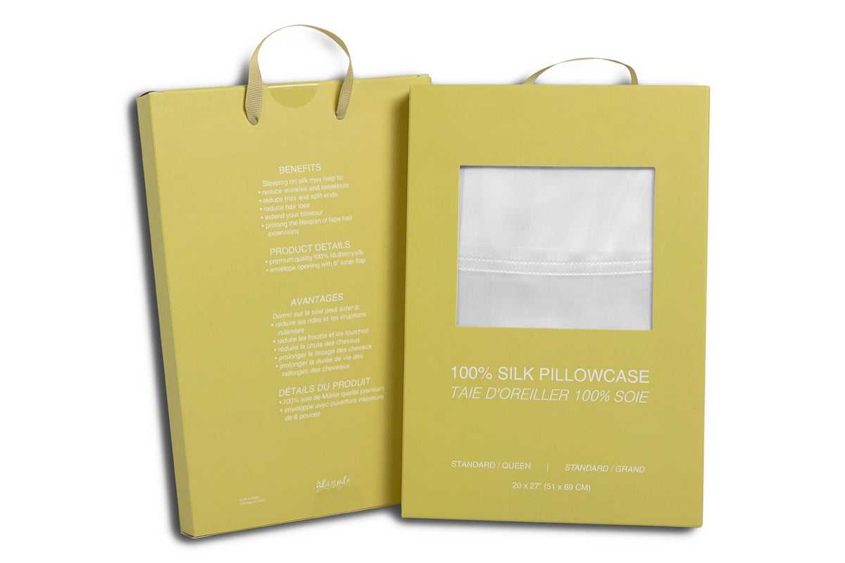 FAIRMILE SILK Silver Pillowcase Standard Size 20x27" (no insert included)