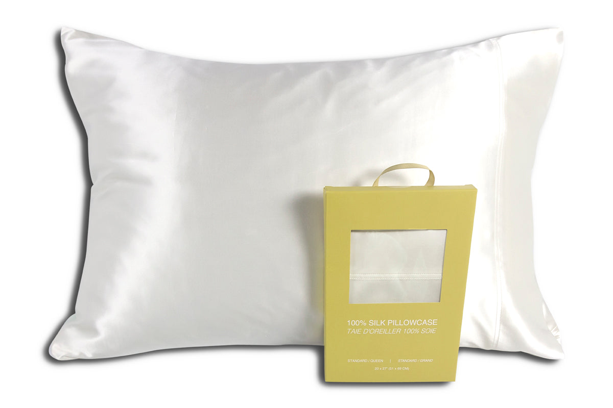 FAIRMILE SILK White Pillowcase Standard Size 20x27" (no insert included)